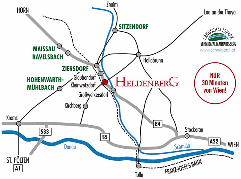 Anfahrtsplan LPSM Vinothek am Heldenberg